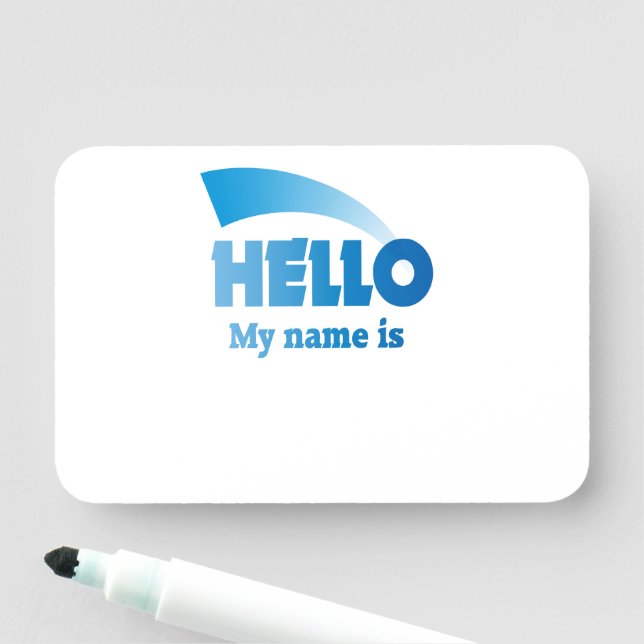 Porte-nom Effacer Sec Blue Gradient Bonjour Mon Nom Est  (En situation)