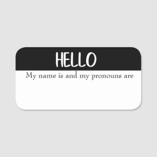 Porte-nom Effacer sec Bonjour Personnalisable Pronoun réutil