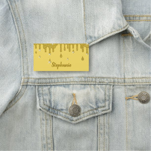Porte-nom Effet de Parties scintillant d'or personnalisé et 