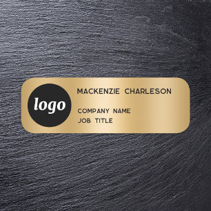Porte-nom Effet Or Logo Minimaliste Simple