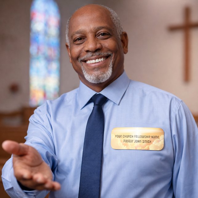 Porte-nom Église chrétienne nuageuse céleste  (Créateur téléchargé)