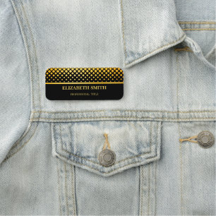 Porte-nom Élégance or noir nom tag