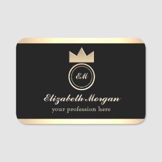 Porte-nom Élégant Black Gold Nom Balise