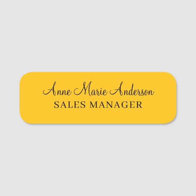 Porte-nom Elegant Black Gold Professional Name  (Devant)