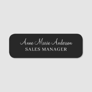 Porte-nom Elegant Black Professional Name