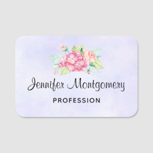 Porte-nom Elégant Bouquet de fleurs rose