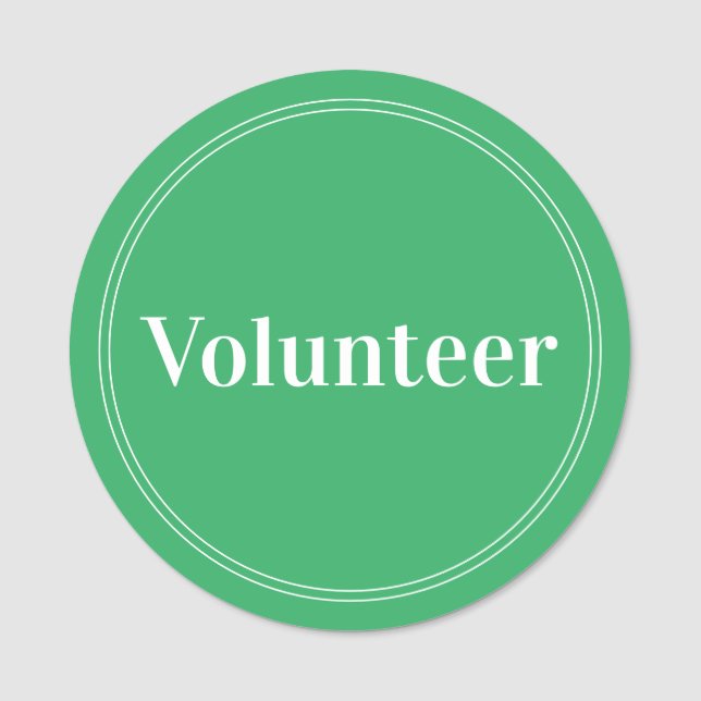 Porte-nom Élégant Bright Green Volontaire magnétique (Devant)