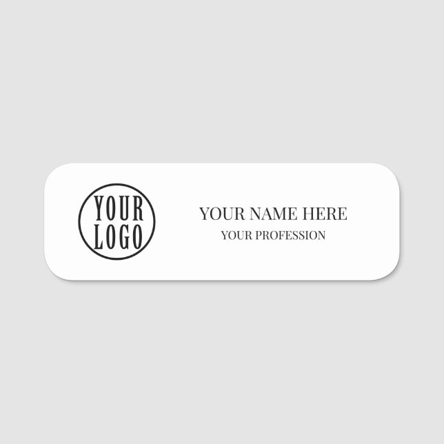 Porte-nom Elegant custom Logo Employee magnetic, safety pin (Devant)