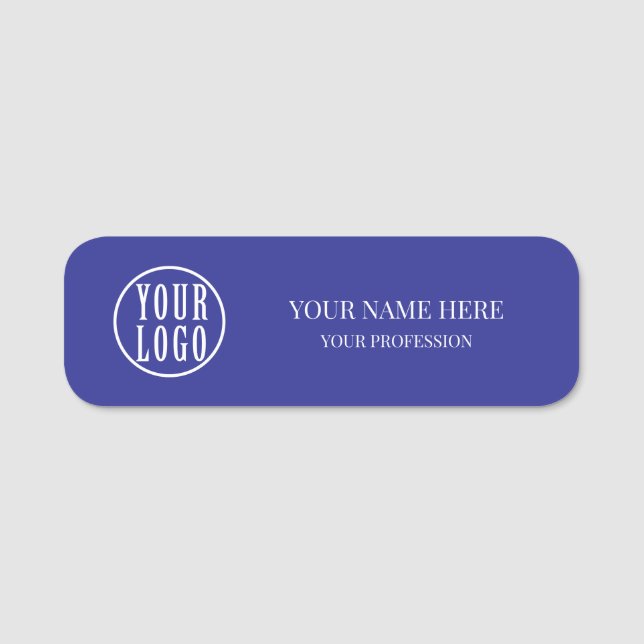 Porte-nom Elegant custom Logo Employee magnetic, safety pin (Devant)