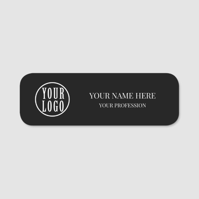 Porte-nom Elegant custom Logo Employee magnetic, safety pin (Devant)