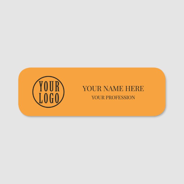 Porte-nom Elegant custom Logo Employee magnetic, safety pin (Devant)