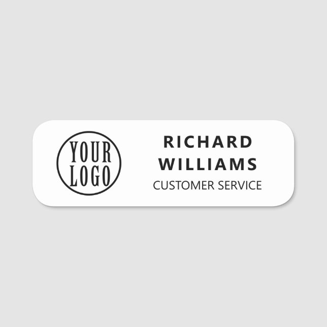 Porte-nom Elegant custom Logo Employee magnetic, safety pin (Devant)