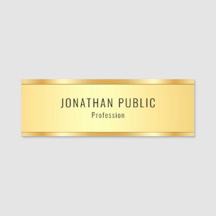 Porte-nom Élégant Faux Gold Metallic Modèle