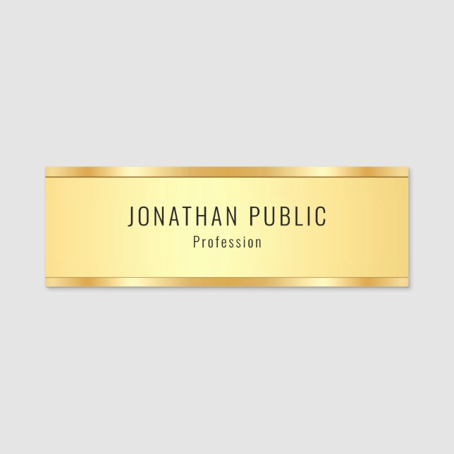 Porte-nom Élégant Faux Gold Metallic Modèle (Devant)