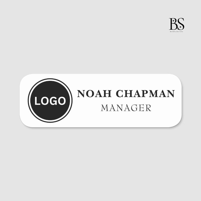 Porte-nom Élégant logo professionnel Nettoyer (Elegant Professional Business Logo Clean Name Tag)