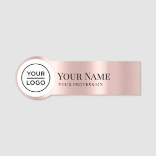 Porte-nom Élégant logo Rose Gold en forme de pince employé