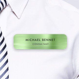 Porte-nom Élégant Métallic Vert Entreprise Professionnelle
