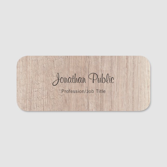 Porte-nom Élégant Modèle de texte manuscrit de recherche en  (Devant)