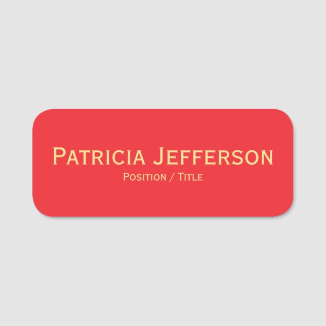 Porte-nom Elégant moderne Cerisier Rouge or : Girly Professi (Devant)