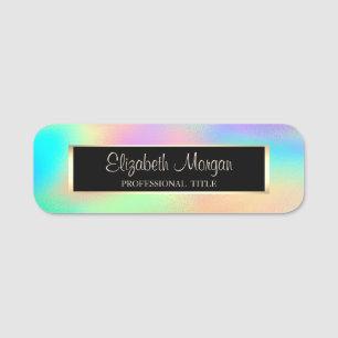 Porte-nom Élégant Moderne de Style, Cadre, Holographique Arc