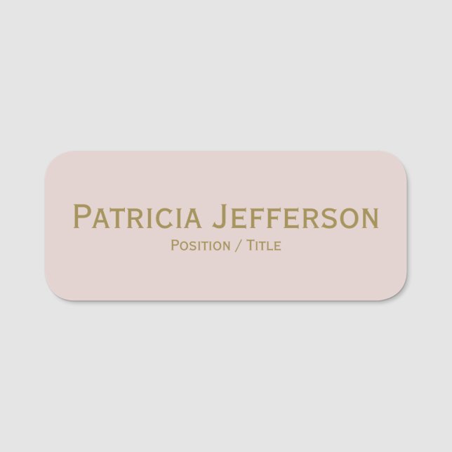 Porte-nom Élégant Moderne Peach Fuzz Pink & Gold Professionn (Devant)