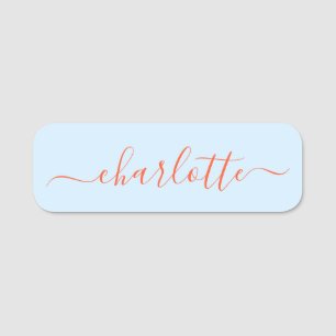 Porte-nom Élégant Nom Personnalisé Moderne Écriture Douce Bl