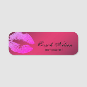 Porte-nom Élégant Parties scintillant stylé Lips maquilla