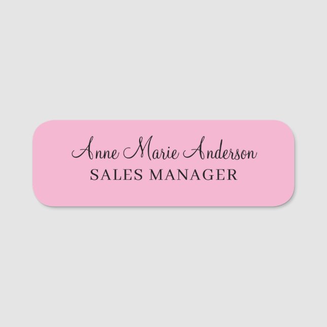 Porte-nom Elegant Pink Professional Name  (Devant)