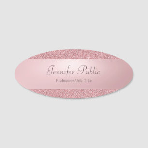 Porte-nom Élégant Rose Gold Parties scintillant Calligraph