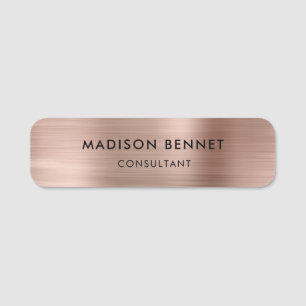 Porte-nom Élégant Rose Gold Professionnel