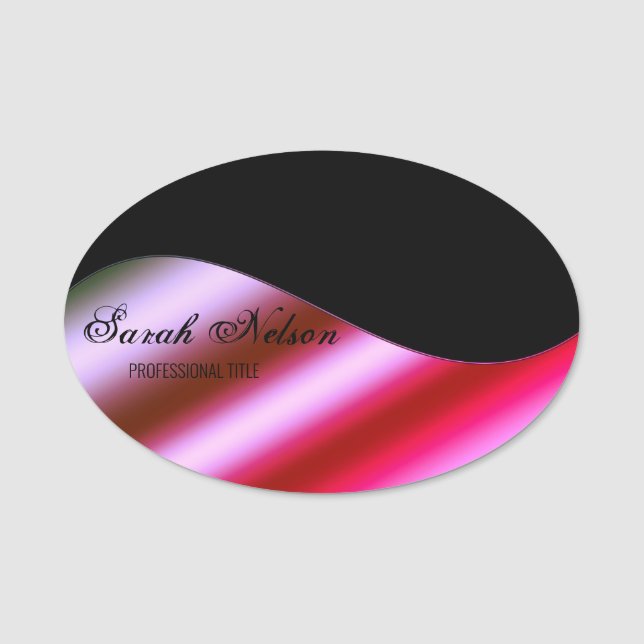 Porte-nom Élégant Rose noir élégant (Devant)