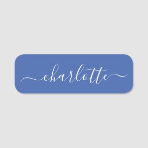 Porte-nom Élégant Script Nom moderne Personnalisé Bleu