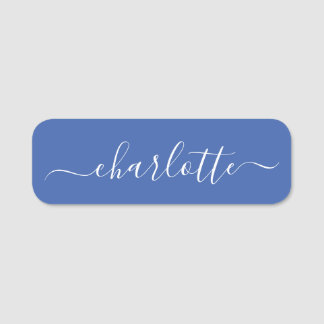Porte-nom Élégant Script Nom moderne Personnalisé Bleu