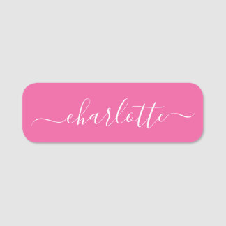 Porte-nom Élégant Script Nom moderne Personnalisé Hot Rose