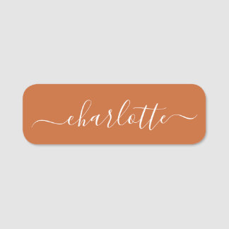 Porte-nom Élégant Script Nom moderne Personnalisé Orange
