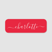 Élégant Script Nom moderne Personnalisé Rouge