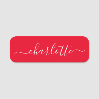 Porte-nom Élégant Script Nom moderne Personnalisé Rouge