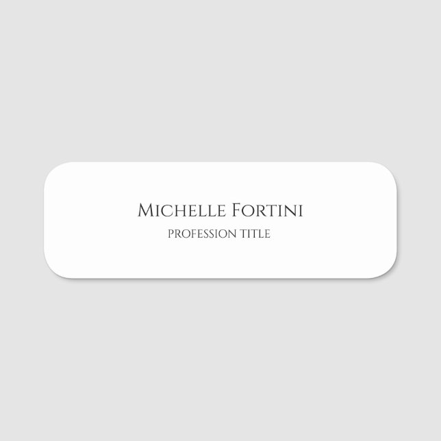 Porte-nom Élégant simple minimaliste (Devant)