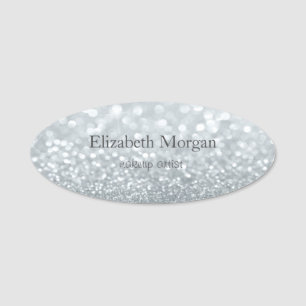 Porte-nom Élégant Simple Paillettes d'argent Bokeh