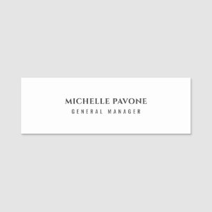Porte-nom Élégant Simple Professionnel Noir & Blanc