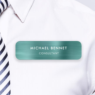 Porte-nom Élégant Vert Métallisé Professionnel Entreprise