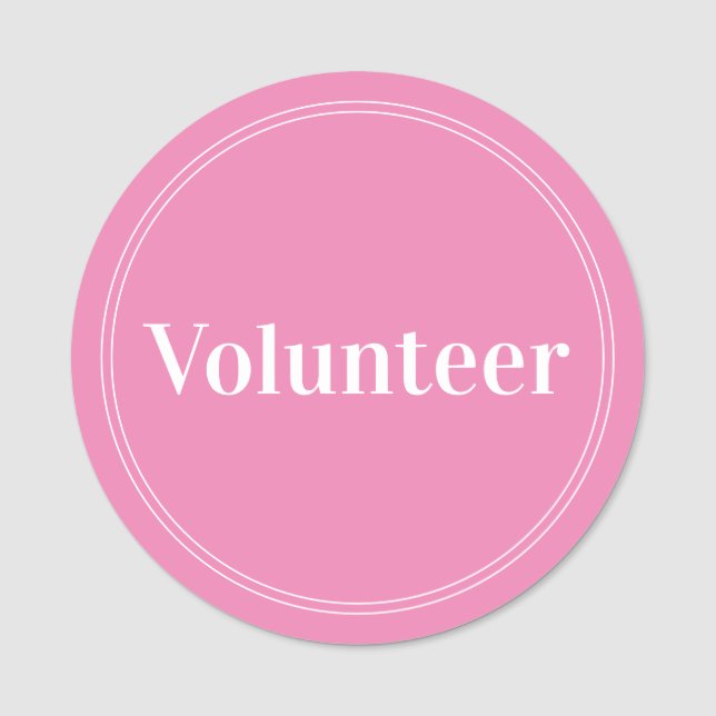 Porte-nom Élégant Volontaire rose magnétique (Devant)