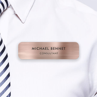 Porte-nom Élégante Rose Gold Métallisé Professionnel Entrepr