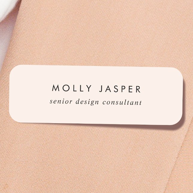 Porte-nom Élégante Typographie Chic Blush Rose Feminine (Créateur téléchargé)