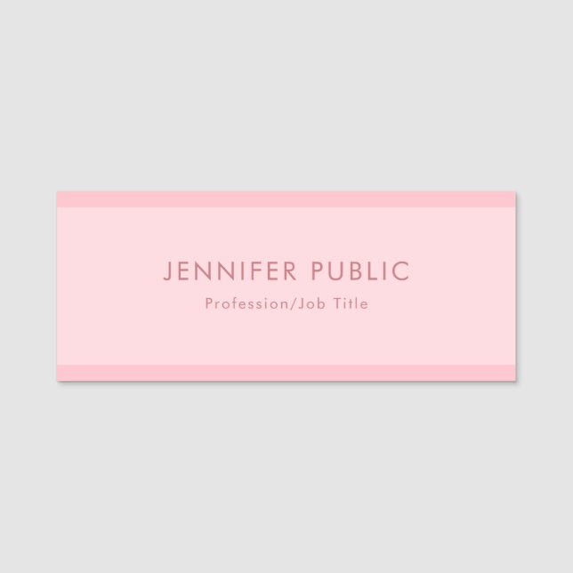 Porte-nom Élégants minimalistes rougissent modèle chic (Devant)