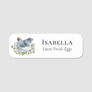 Porte-nom Élevage de poulets Floral Entreprise d'œufs