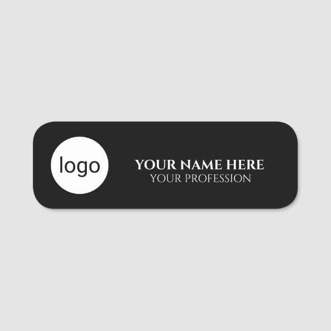 Porte-nom Emblème de logo de cercle minimal nom de logo pers (Devant)