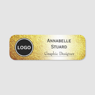 Porte-nom Employé de l'entreprise Chic White Gold