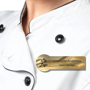 Porte-nom Employé du logo commercial Gold