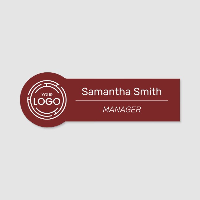 Porte-nom Employé du logo de l'entreprise (Devant)